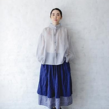 ★40%0FF★2024SS★michirico ミチリコ Organza shirts グレー MR24SS-31(womens)