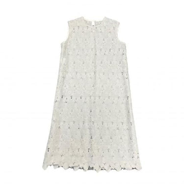 MOUN TEN. マウンテン lace apron dress sand MO18-1504