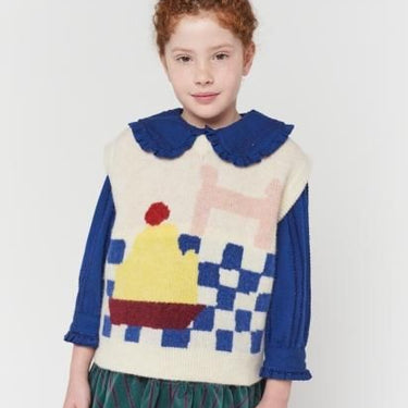 ★40%0FF★2023 FUN COLLECTION★BOBOCHOSES ボボショーズ YUMMY CAKE KNITTED VEST 223FC015