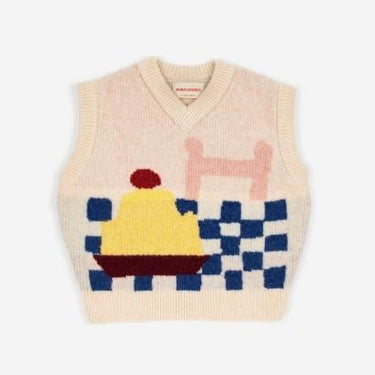★40%0FF★2023 FUN COLLECTION★BOBOCHOSES ボボショーズ YUMMY CAKE KNITTED VEST 223FC015