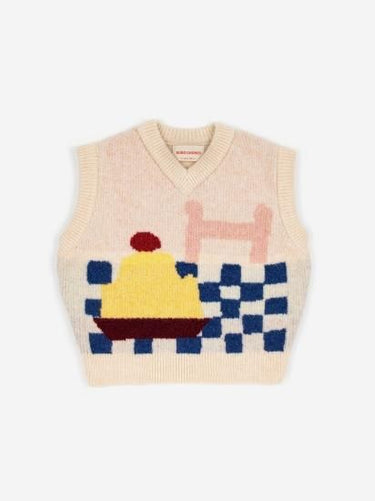 ★40%0FF★2023 FUN COLLECTION★BOBOCHOSES ボボショーズ YUMMY CAKE KNITTED VEST 223FC015