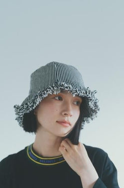 ★50%OFF★2024SS★nunuforme ヌヌフォルム オーガニックデニムフリンジチューリップハット Navy nf21-hat01