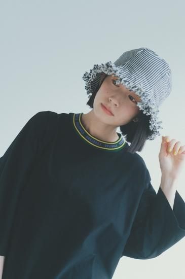 ★50%OFF★2024SS★nunuforme ヌヌフォルム オーガニックデニムフリンジチューリップハット Navy nf21-hat01