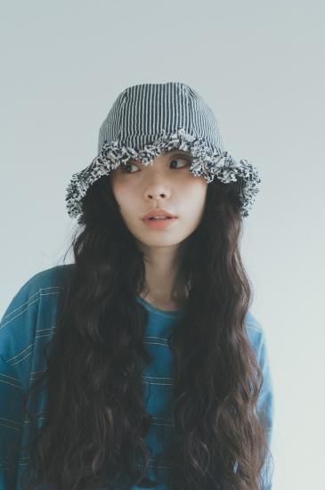 ★50%OFF★2024SS★nunuforme ヌヌフォルム オーガニックデニムフリンジチューリップハット Navy nf21-hat01