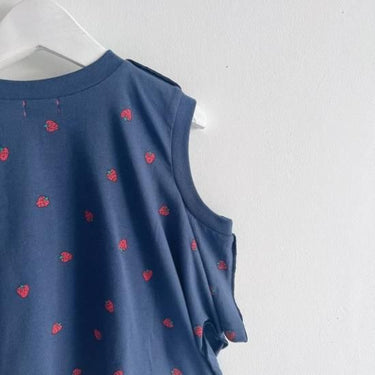 ★40%0FF★2024SS★frankygrow フランキーグロウ FRG+SB DEFORMATION TEE #01 NAVY-RED Strawberry 24SCS-473