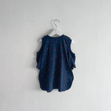 ★40%0FF★2024SS★frankygrow フランキーグロウ FRG+SB DEFORMATION TEE #01 NAVY-RED Strawberry 24SCS-473