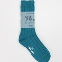 TAWARA タワラ 靴下 ウール96％ 超ローゲージリブ めちゃぬくクルーソックス ターコイズ t40664 
