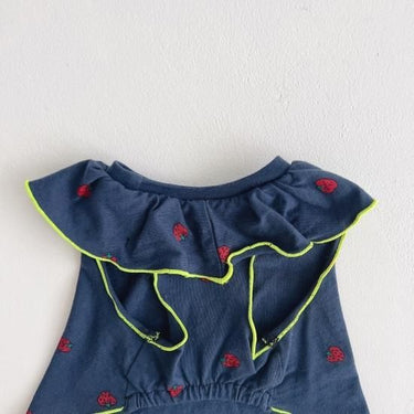 ★frankygrow DOG★frankygrow フランキーグロウ フリルカラーTEE NAVY-RED Strawberry 24FDG002
