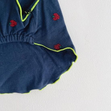 ★frankygrow DOG★frankygrow フランキーグロウ フリルカラーTEE NAVY-RED Strawberry 24FDG002