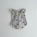 ★frankygrow DOG★frankygrow フランキーグロウ フリルカラーTEE BEIGE GRAY-BLUE Strawberry 24FDG002