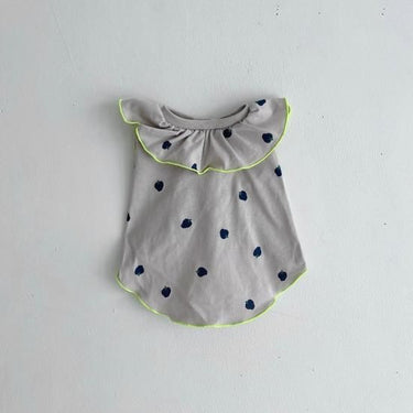 ★frankygrow DOG★frankygrow フランキーグロウ フリルカラーTEE BEIGE GRAY-BLUE Strawberry 24FDG002