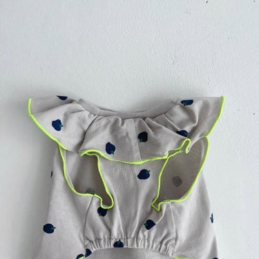 ★frankygrow DOG★frankygrow フランキーグロウ フリルカラーTEE BEIGE GRAY-BLUE Strawberry 24FDG002