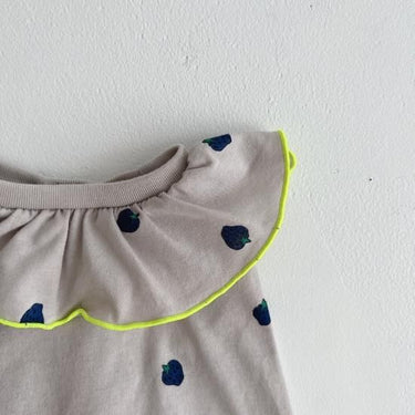 ★frankygrow DOG★frankygrow フランキーグロウ フリルカラーTEE BEIGE GRAY-BLUE Strawberry 24FDG002