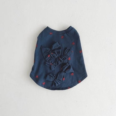 ★frankygrow DOG★frankygrow フランキーグロウ リボン TEE NAVY-RED Strawberry 24FDG004
