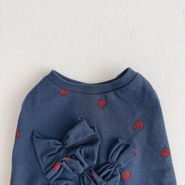 ★frankygrow DOG★frankygrow フランキーグロウ リボン TEE NAVY-RED Strawberry 24FDG004