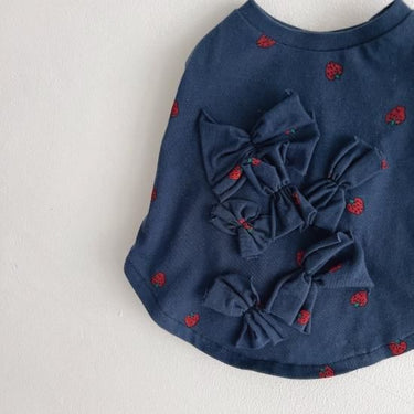 ★frankygrow DOG★frankygrow フランキーグロウ リボン TEE NAVY-RED Strawberry 24FDG004