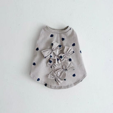 ★frankygrow DOG★frankygrow フランキーグロウ リボン TEE BEIGE GRAY-BLUE Strawberry 24FDG004