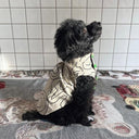 ★frankygrow DOG★frankygrow Lett. RANDOM アシンメトリーカラー SHIRT BEIGE×BLACK Lett. 24FDG001