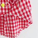 ★frankygrow DOG★frankygrow アシンメトリーカラー SHIRT RED PLAID 24FDG001
