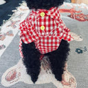 ★frankygrow DOG★frankygrow アシンメトリーカラー SHIRT RED PLAID 24FDG001