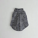 ★frankygrow DOG★frankygrow Lett. RANDOM アシンメトリーカラー SHIRT BLACK PLAID 24FDG001