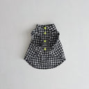 ★frankygrow DOG★frankygrow Lett. RANDOM アシンメトリーカラー SHIRT BLACK PLAID 24FDG001