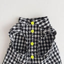 ★frankygrow DOG★frankygrow Lett. RANDOM アシンメトリーカラー SHIRT BLACK PLAID 24FDG001
