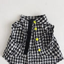 ★frankygrow DOG★frankygrow Lett. RANDOM アシンメトリーカラー SHIRT BLACK PLAID 24FDG001