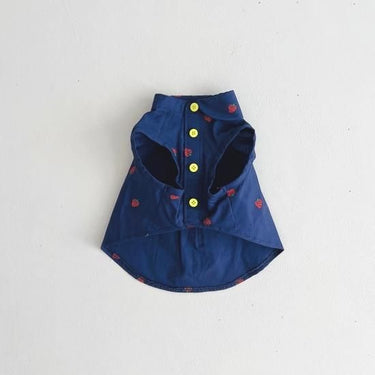 ★frankygrow DOG★frankygrow フランキーグロウ アシンメトリーカラー SHIRT NAVY-RED Strawberry 24FDG001