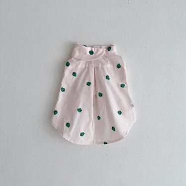 ★frankygrow DOG★frankygrow アシンメトリーカラー SHIRT PINK-GREEN Strawberry 24FDG001