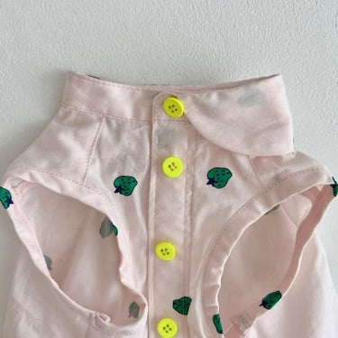 ★frankygrow DOG★frankygrow アシンメトリーカラー SHIRT PINK-GREEN Strawberry 24FDG001