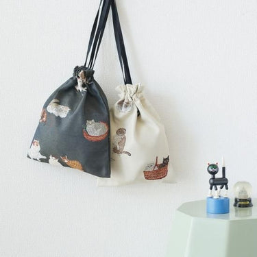 松尾ミユキ Matsuo Miyuki Drawstring bag Cats IV 110371