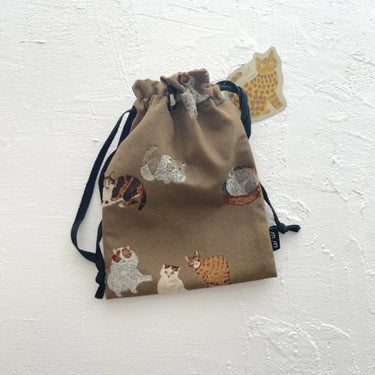 松尾ミユキ Matsuo Miyuki Drawstring bag Cats BR 110372