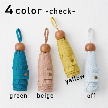 392 plusm umbrella short mini 手のひらサイズ 折りたたみ傘 50cm check チェック