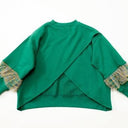 ★30%OFF★2024AW★michirico ミチリコ Tulle sleeves pullover グリーン MR24AW-08(kids)