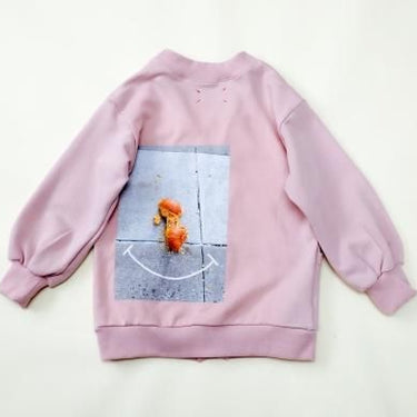 ★30%OFF★2024AW★michirico ミチリコ Back print cardigan ペールピンク MR24AW-10(kids/womens)