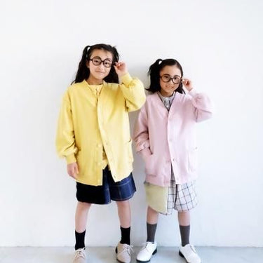 ★30%OFF★2024AW★michirico ミチリコ Back print cardigan ペールピンク MR24AW-10(kids/womens)