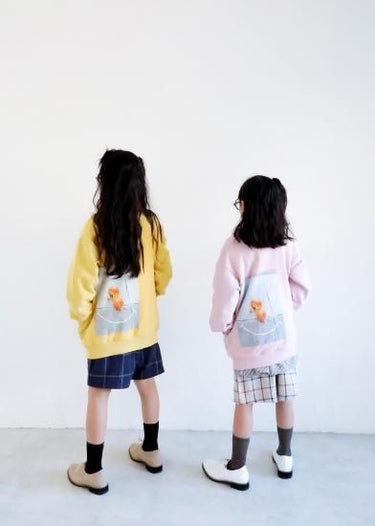 ★30%OFF★2024AW★michirico ミチリコ Back print cardigan ペールピンク MR24AW-10(kids/womens)
