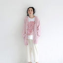 ★30%OFF★2024AW★michirico ミチリコ Back print cardigan ペールピンク MR24AW-10(kids/womens)