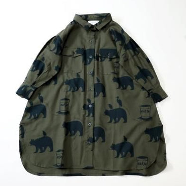 ★30%OFF★2024AW★michirico ミチリコ Little break big shirts オリーブ womens MR24AW-20