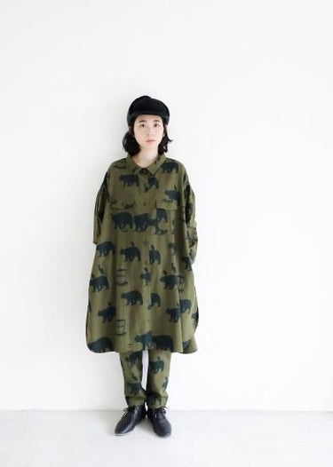 ★30%OFF★2024AW★michirico ミチリコ Little break big shirts オリーブ womens MR24AW-20