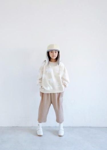 ★30%OFF★2024AW★michirico ミチリコ Knit corduroy sarouel pants サンドベージュ MR24AW-27(kids)