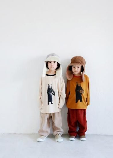 ★30%OFF★2024AW★michirico ミチリコ Knit corduroy sarouel pants サンドベージュ MR24AW-27(kids)