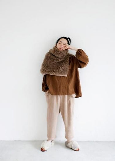 ★30%OFF★2024AW★michirico ミチリコ Boa neck warmer ベージュ MR24AW-32(kids/womens)