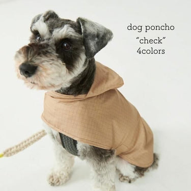 392 plusm サンキューニ プリュスエム check dog rain poncho マジックテープ 着脱簡単 マントタイプ レインポンチョ 梅雨対策 Sサイズ Q009