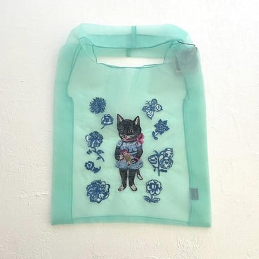 NathalieLete ナタリーレテ Nathalie Lete Organdy Bag Black cat オーガンジーバッグ 510824
