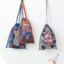 NathalieLete ナタリーレテ Nathalie Lete Organdy Drawstring pouch Gray cat オーガンジーポーチ 510812