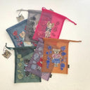 NathalieLete ナタリーレテ Nathalie Lete Organdy Drawstring pouch Gray cat オーガンジーポーチ 510812