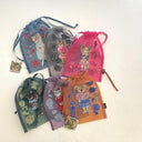 NathalieLete ナタリーレテ Nathalie Lete Organdy Drawstring pouch Gray cat オーガンジーポーチ 510812