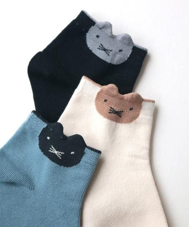 stample スタンプル 靴下 ねこポイント アンクルソックス ３Ｐ 72976